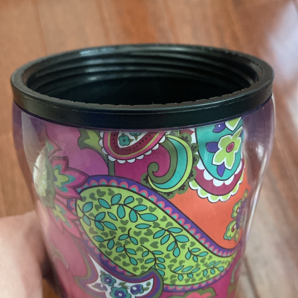 Vera Bradley Pink Paisley Tumbler Travel Mug with Flip Lid - Picture 6 of 12